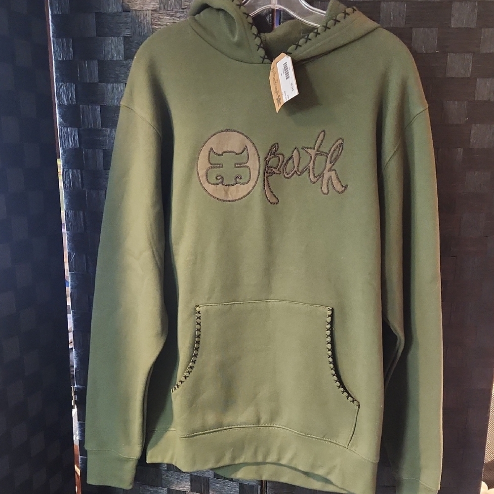 IPath Olive Green Hoodie with Embroidered Design